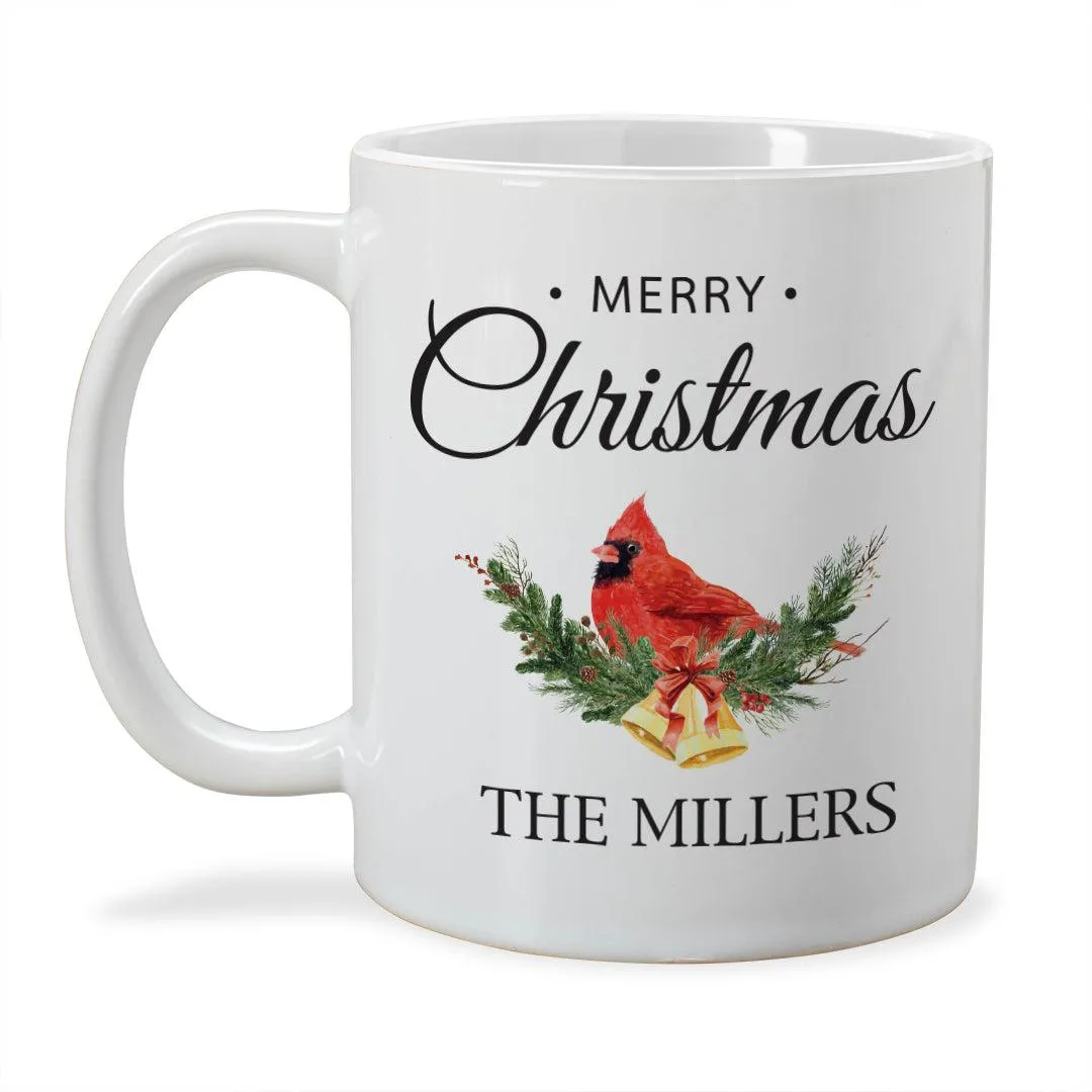 Personalized Merry Christmas Cardinal Mug