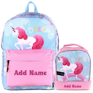 Personalized School Backpack or Lunch Bag - Unicorn