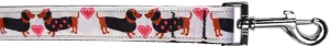 Pink Doxie Love Nylon Pet Leash 5-8in By 4ft