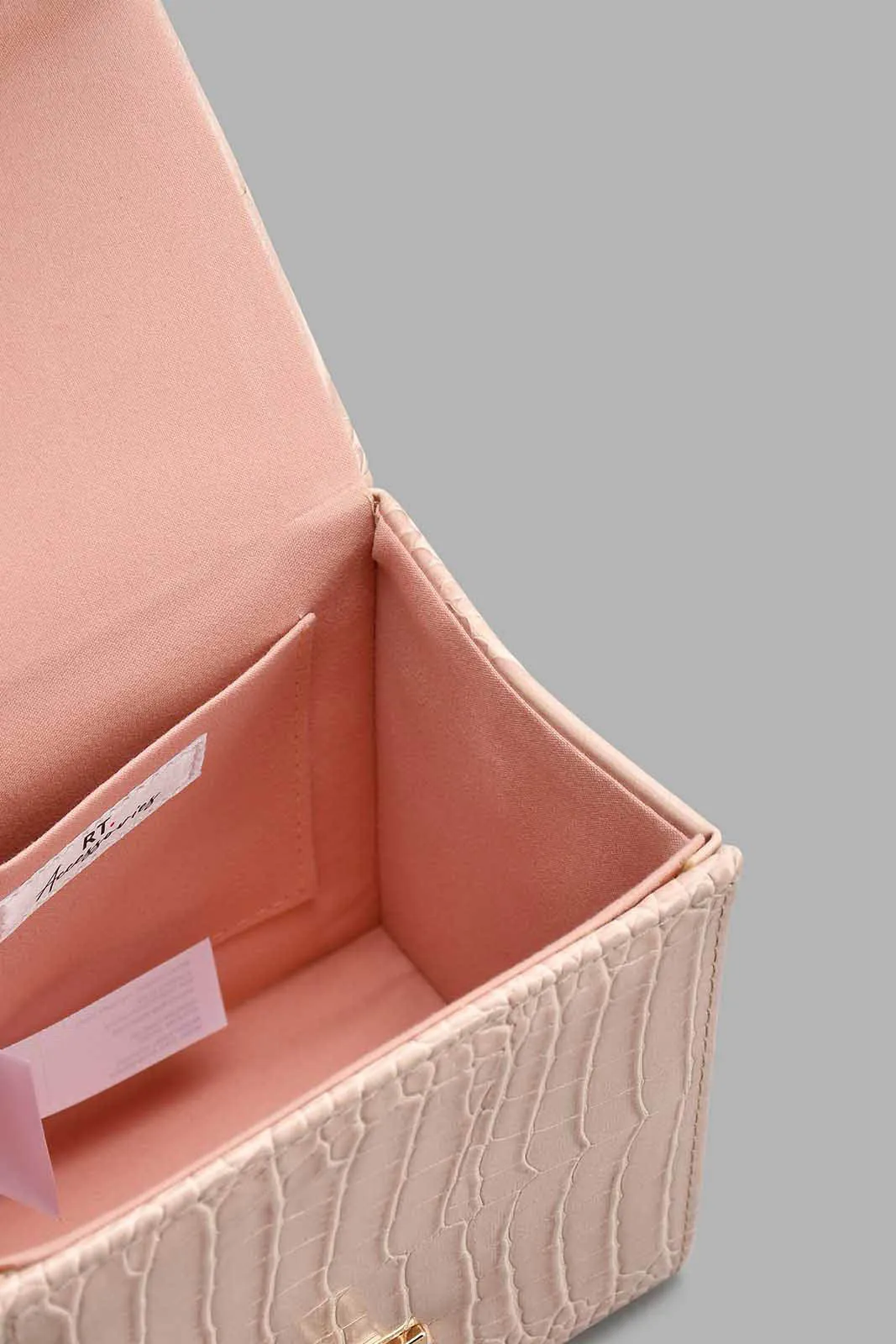 Pink Textured Evening Clutch Bag