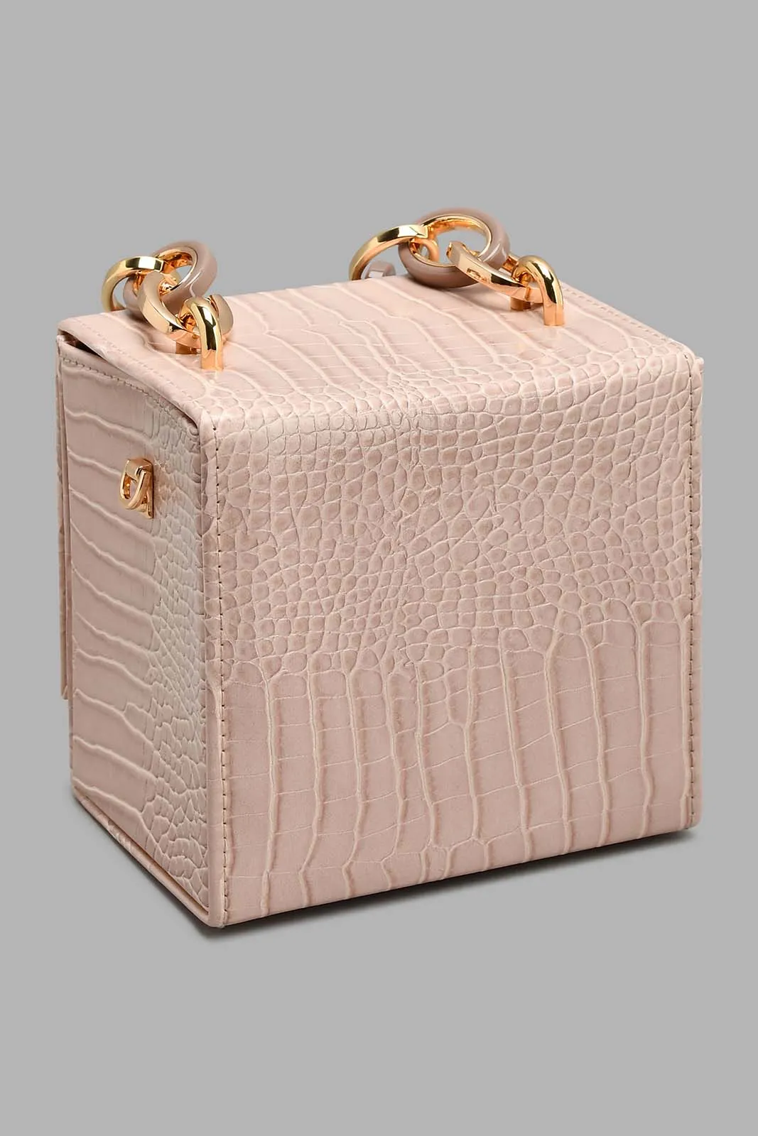 Pink Textured Evening Clutch Bag