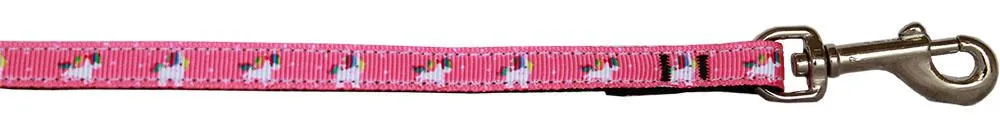 Pink Unicorn Nylon Pet Leash 3-8in By 4ft