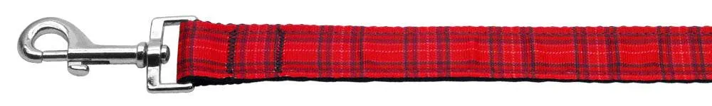 Plaid Nylon Collar  Red 1 wide 4ft Lsh