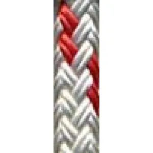 Polyester Braid - 1/2" White w/Red $/FT