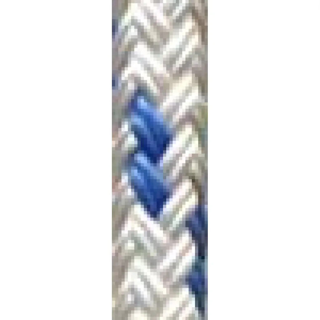 Polyester Braid - 1/4" White w/Blue Tracer $/FT