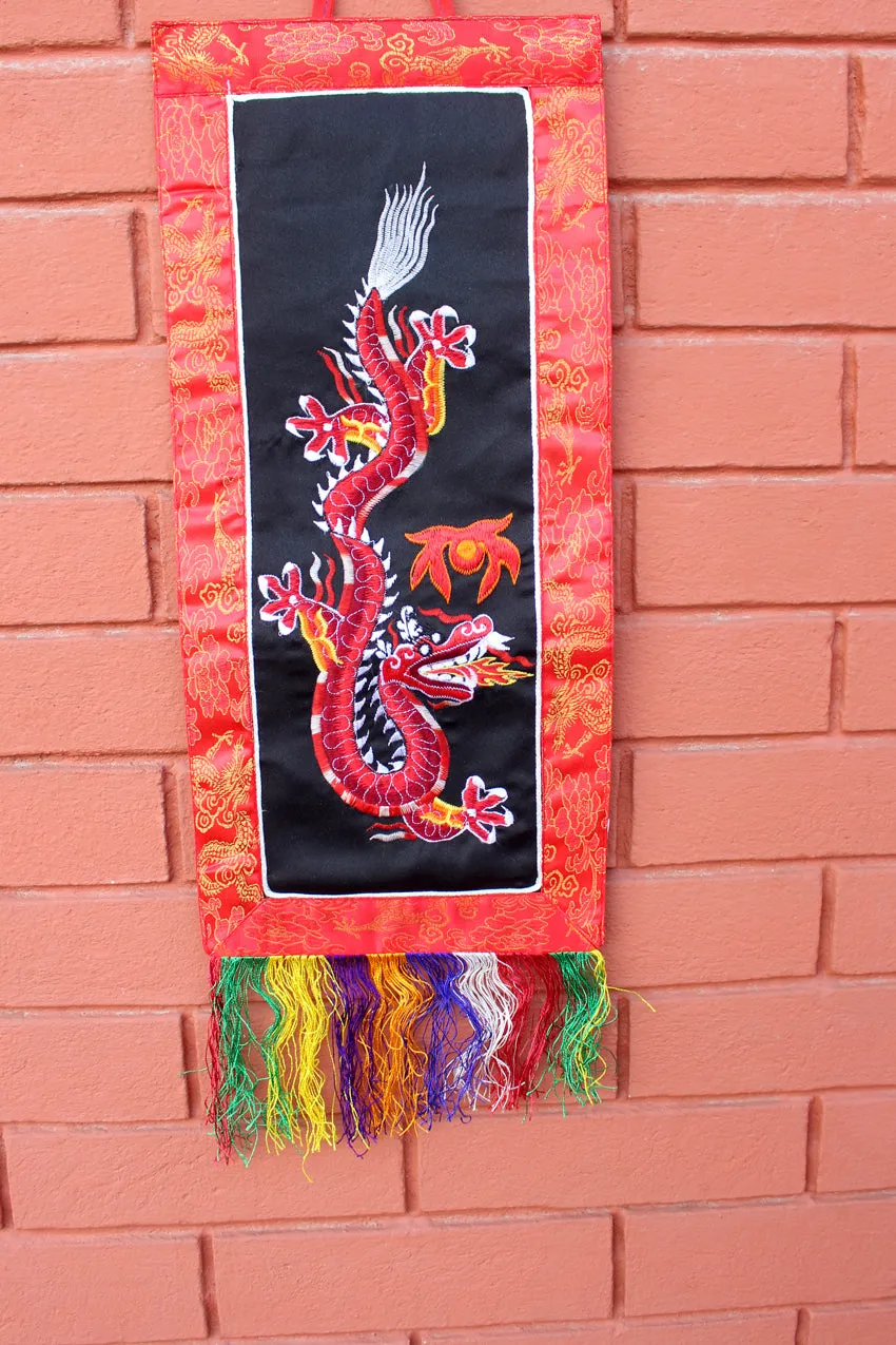 Polyester Brocade Dragon Banner