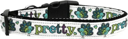 Pretty As A Peacock Nylon Dog Collar Medium Narrow