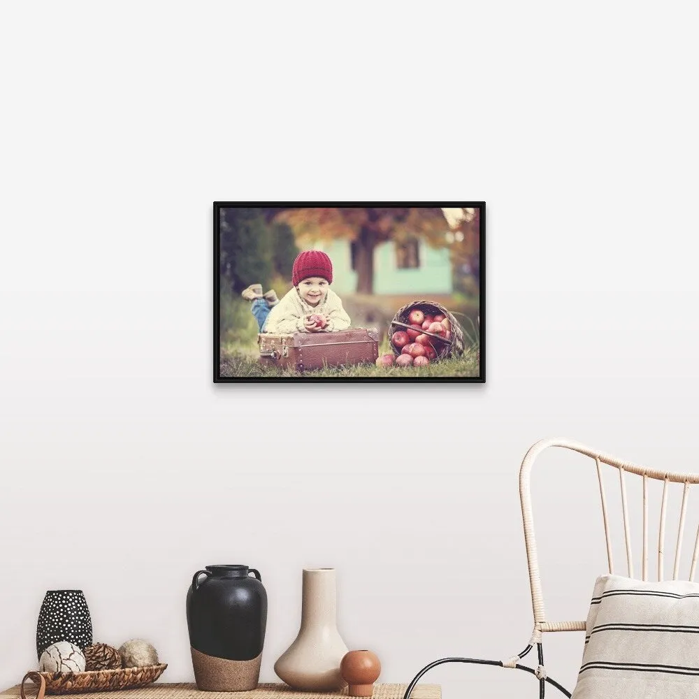 "Apple Season" Black Float Frame Canvas Art