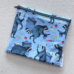 Raccoons on Blue Reusable Sandwich Bag