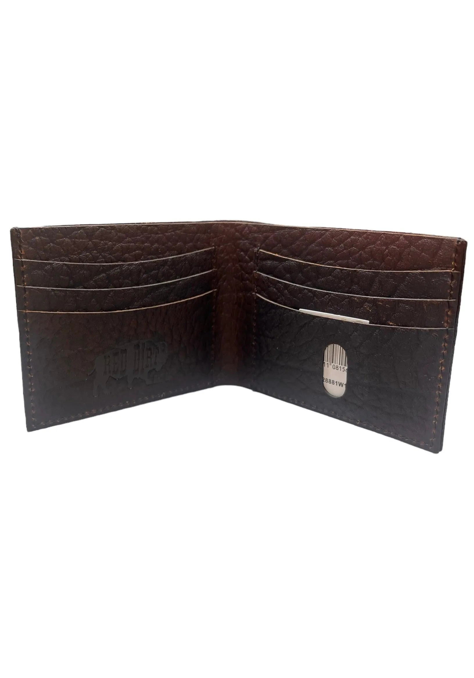 Red Dirt Hat Co. Brown Bison Grain Leather Bi-Fold Wallet 22228881W1