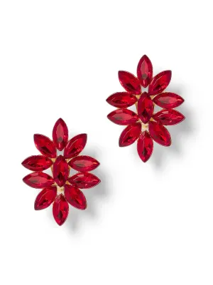 Red Floral Faux-Stone Earring