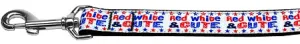 Red, White, And Cute! Nylon Dog Leash 5-8 Inch Wide 4ft Long