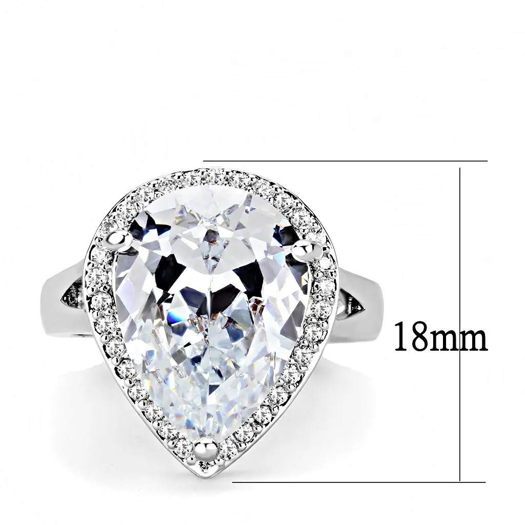 Ring AAA GRD CZ Clear 3W1469 for Women Style Rhodium