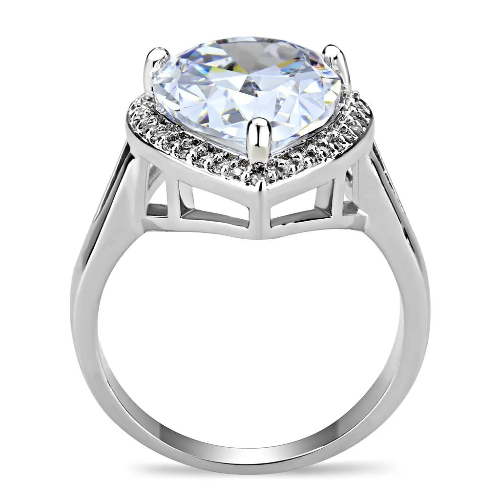 Ring AAA GRD CZ Clear 3W1469 for Women Style Rhodium