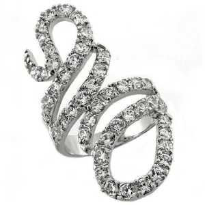 Ring AAA GRD CZ Clear LOA1014 for Women Style Rhodium