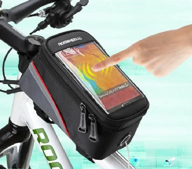 ROSWHEEL BICYCLE BAGS CYCLING BIKE FRAME IPHONE BAGS HOLDER PANNIER MOBILE PHONE BAG CASE POUCH