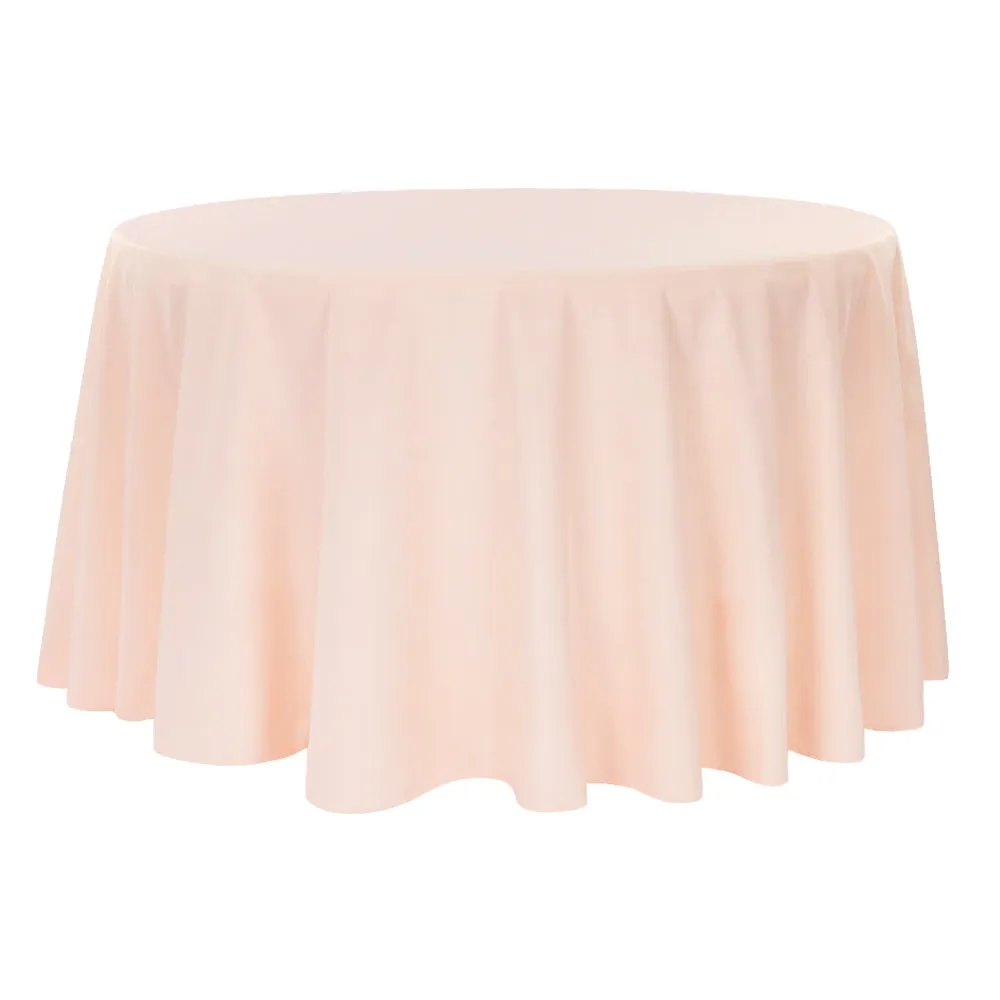 Round Polyester 132" Tablecloth - Blush