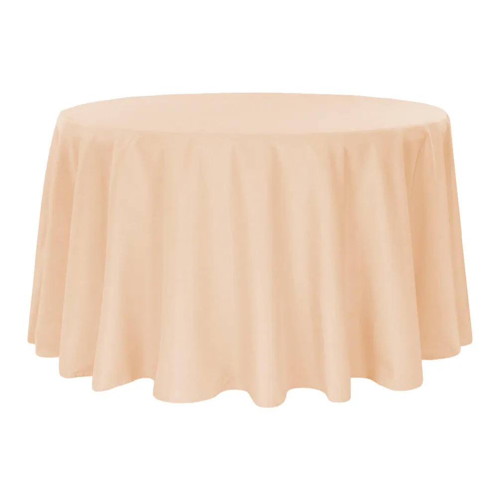 Round Polyester 132" Tablecloth - Champagne