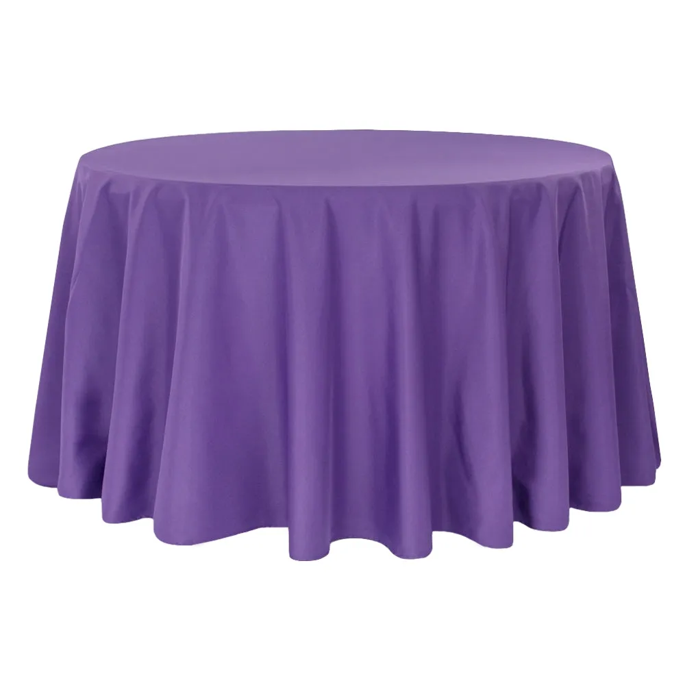 Round Polyester 132" Tablecloth - Purple