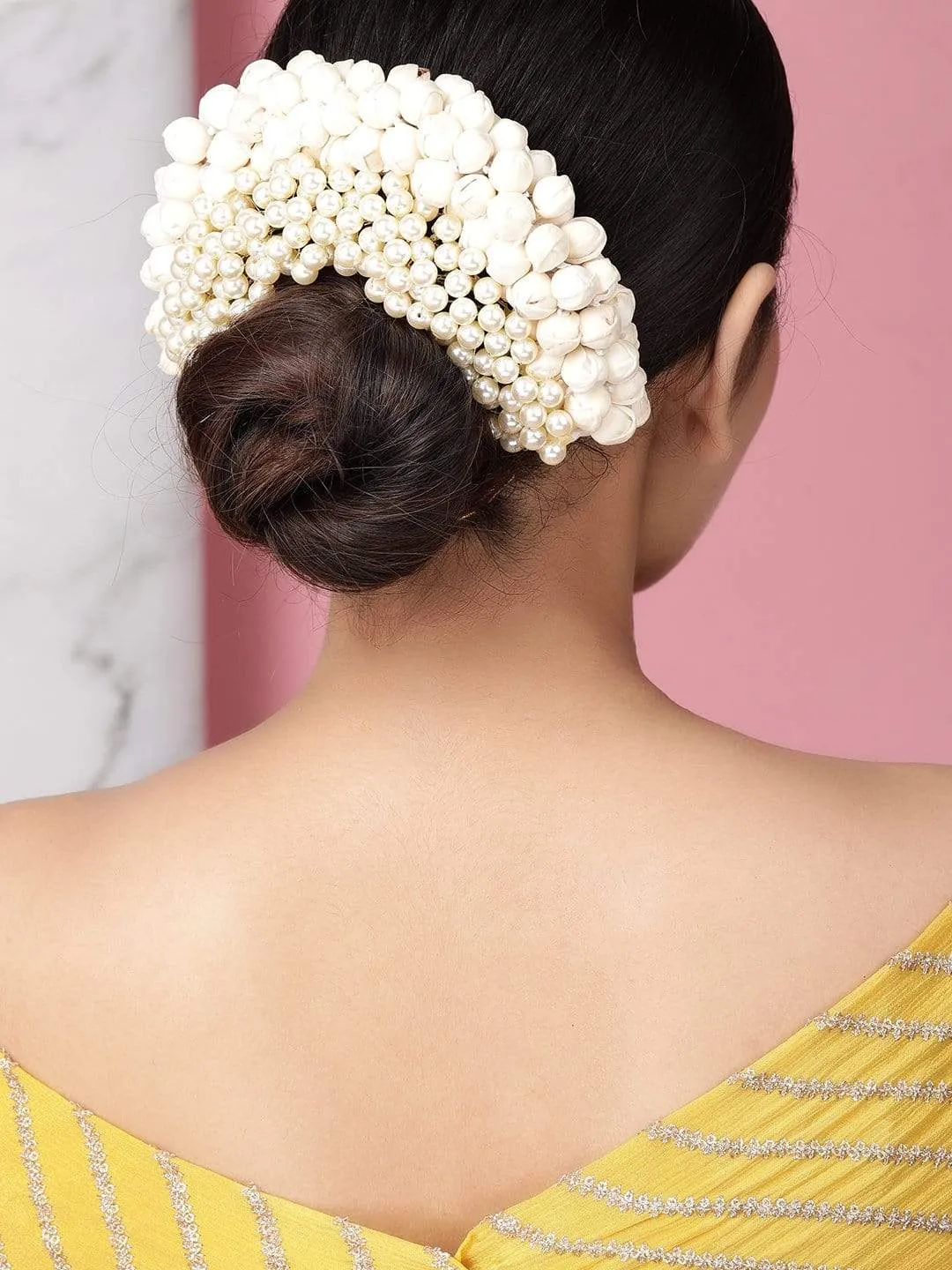 Rubans Faux Flower and Beads Occasion Hair Pin