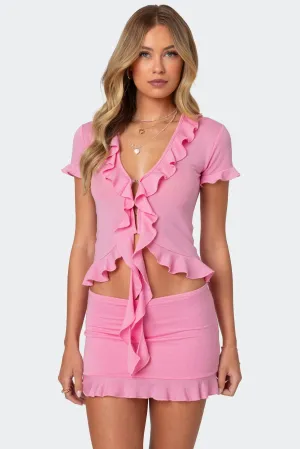 Ruffle Split Chic Top