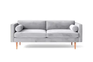 Salerno 2 Seater Sofa Silver Velvet