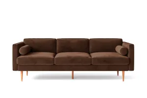 Salerno 3 Seater Sofa Coffee Brown Velvet