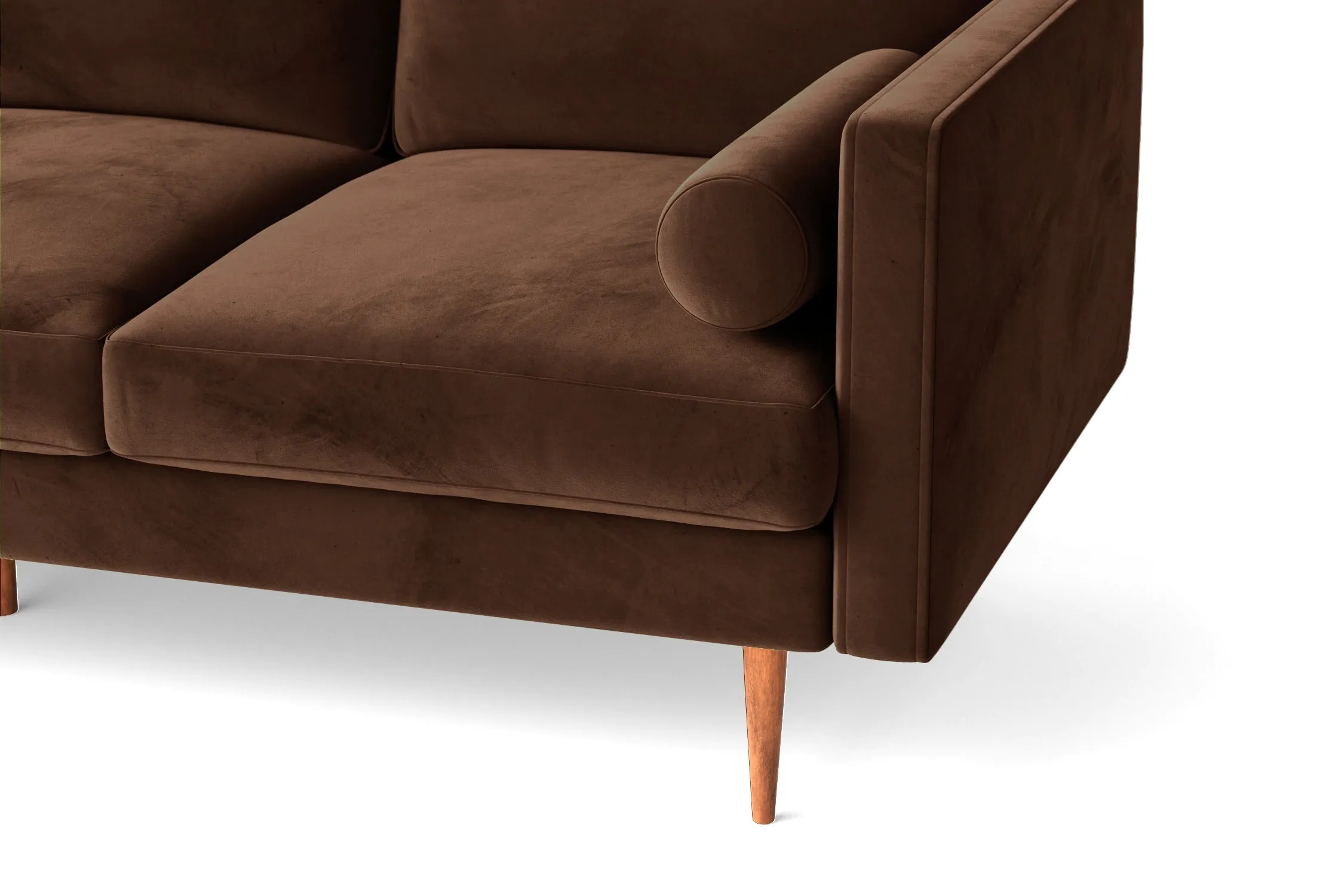 Salerno 3 Seater Sofa Coffee Brown Velvet