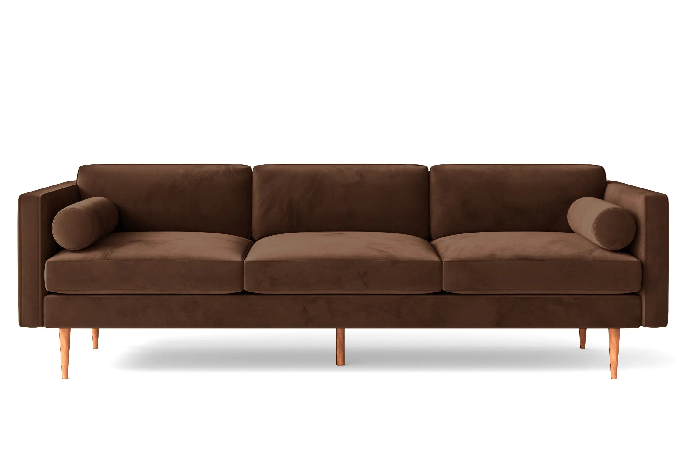 Salerno 4 Seater Sofa Coffee Brown Velvet