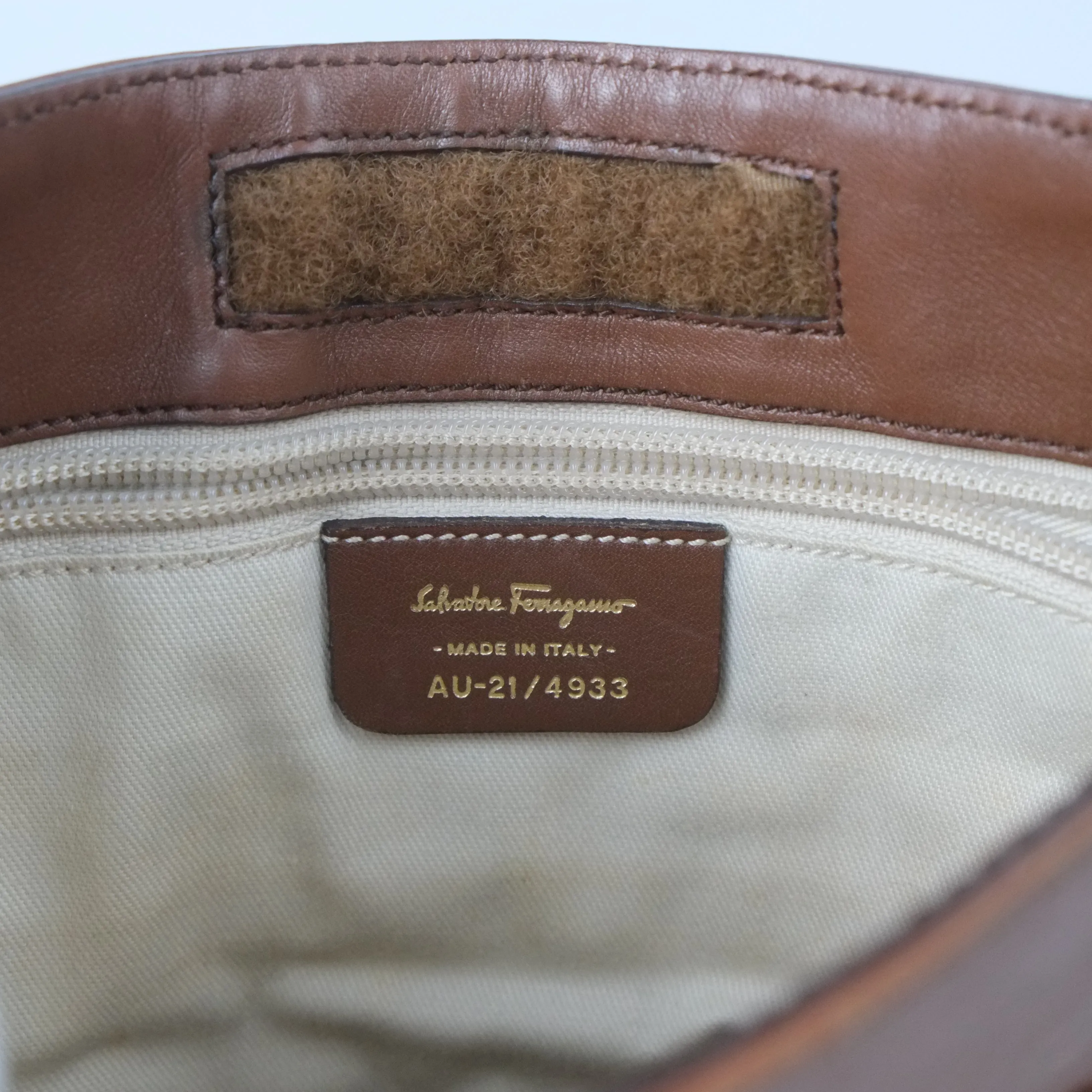 Salvatore Ferragamo Messenger Bag Canvas Brown