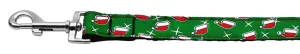 Santa Hat Nylon Dog Leash 5-8 Inch Wide 4ft Long