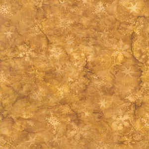 Season's Splendor Batiks - Swirl Snowflake Bronze Yardage