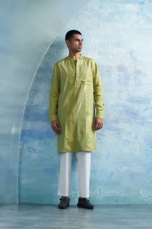 Sheen Green Stripe Kurta Set