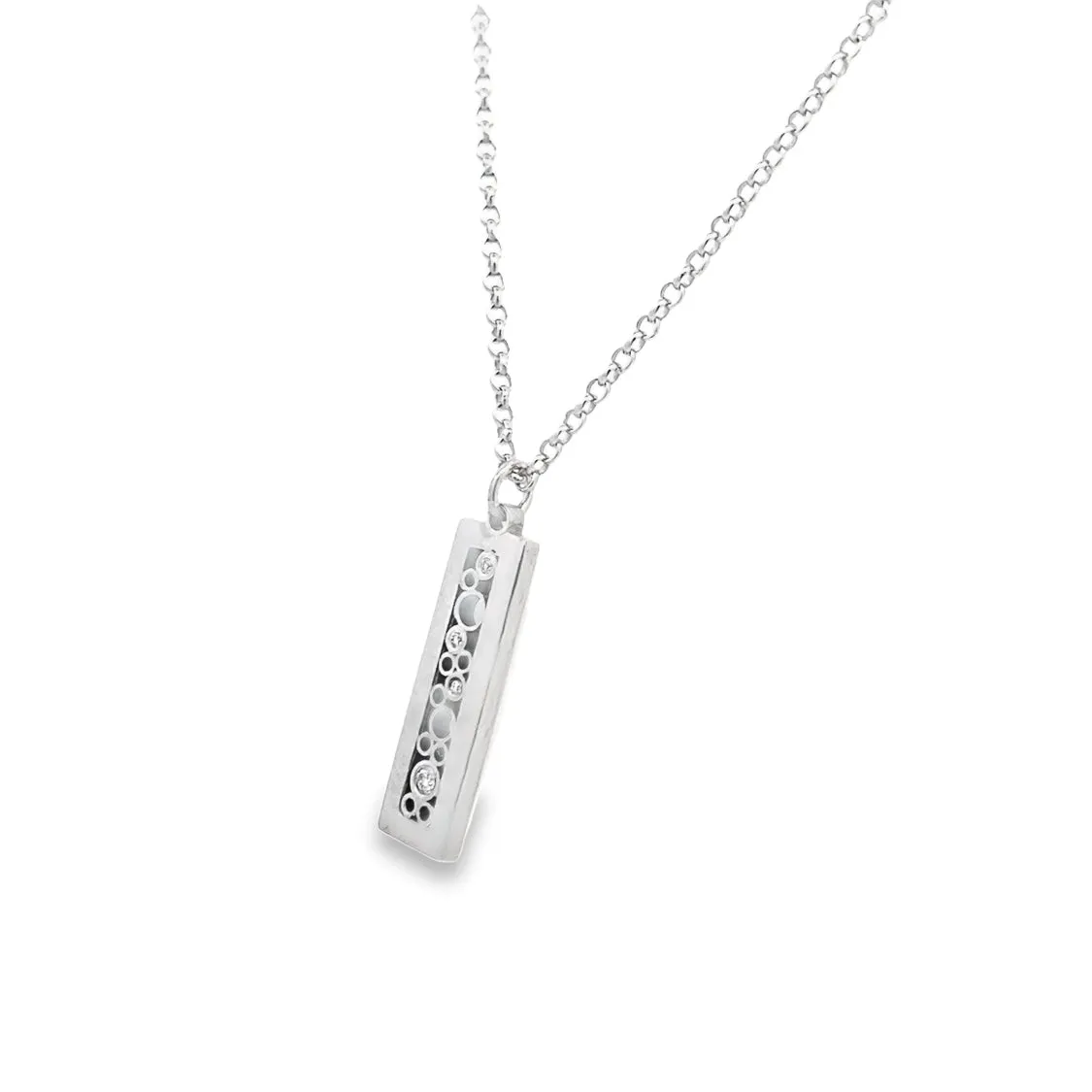 Silver Drop Style Diamond Pendants 645-04685