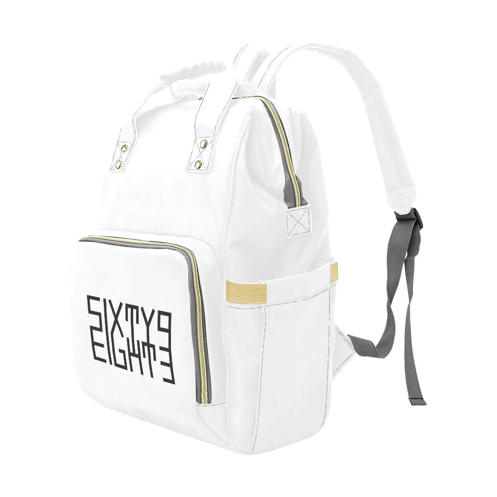 Sixty Eight 93 Logo Black White Multi-Function BackPack