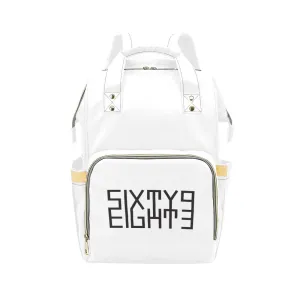 Sixty Eight 93 Logo Black White Multi-Function BackPack