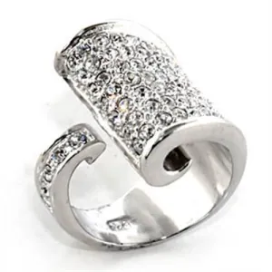 Sterling Silver Ring Top GRD Crystal Clear 7X428 for Women Style Rhodium