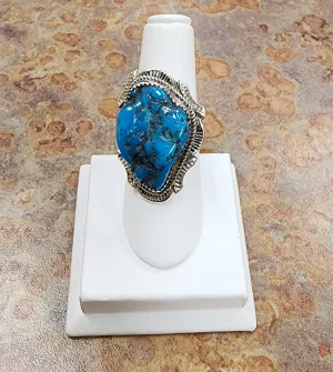 Sterling silver turquoise ring navajo look