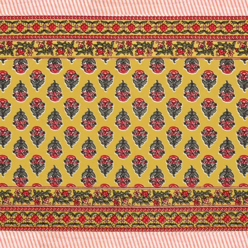 Sukhvi Printed Bedsheet - Yellow