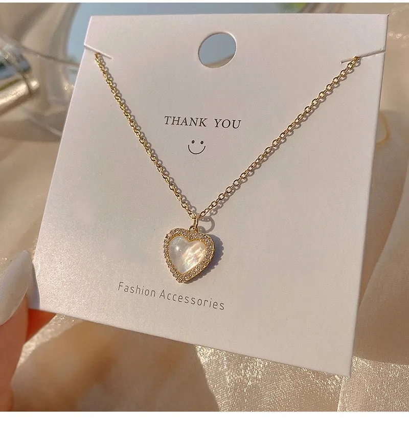 Sweet Princess Transparent Diamond Pendant Necklace