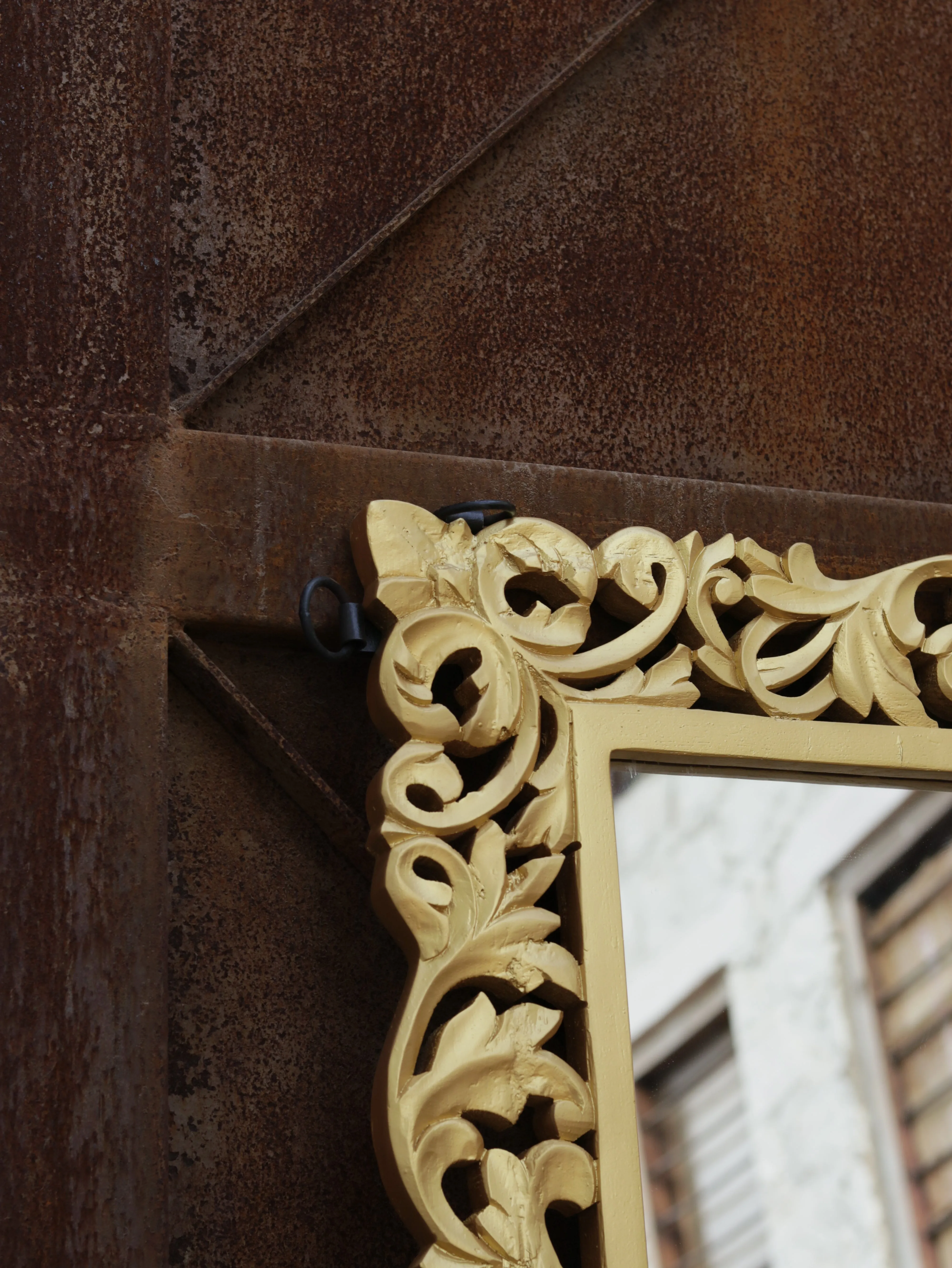 Swirling Fleur Carved Mirror