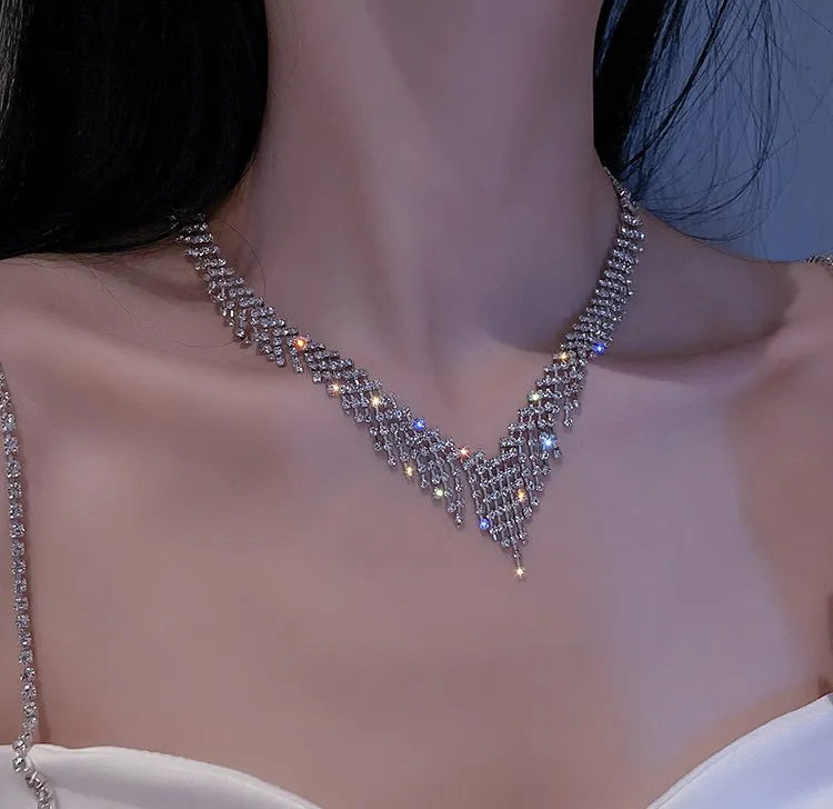 Tassel Collarbone Luxury Sparkling Necklace