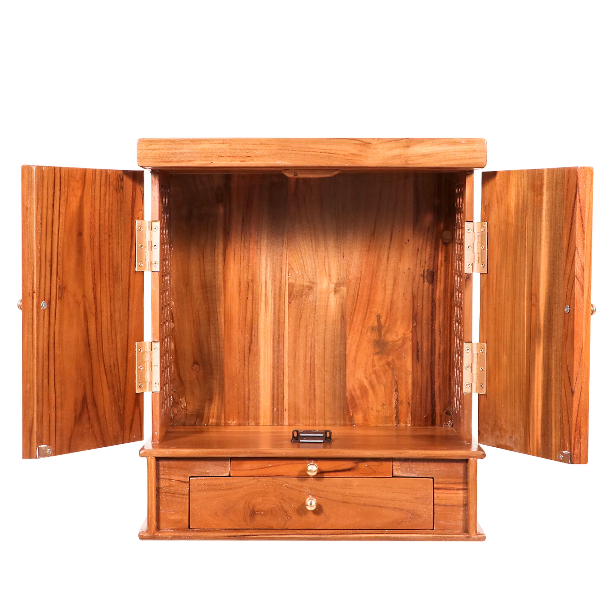 Teak wood compact side jali & front wooden with 1 drawer & Tray