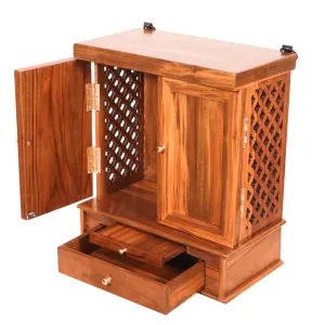 Teak wood compact side jali & front wooden with 1 drawer & Tray