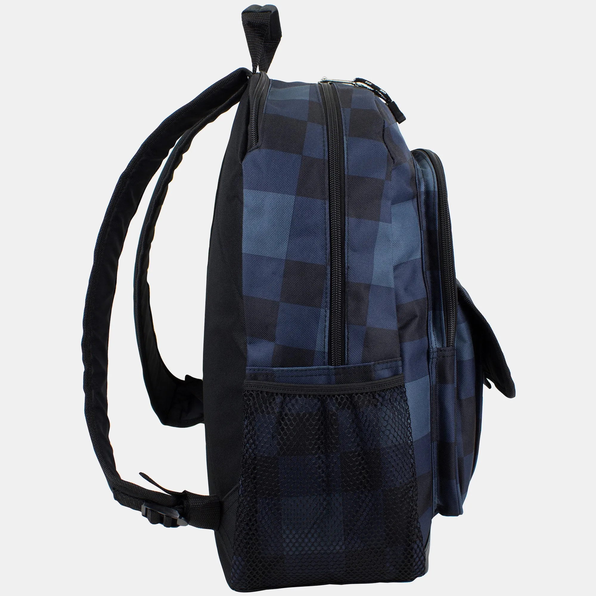 Tech Backpack with Messenger Gear Bag Combo Blue Plaid