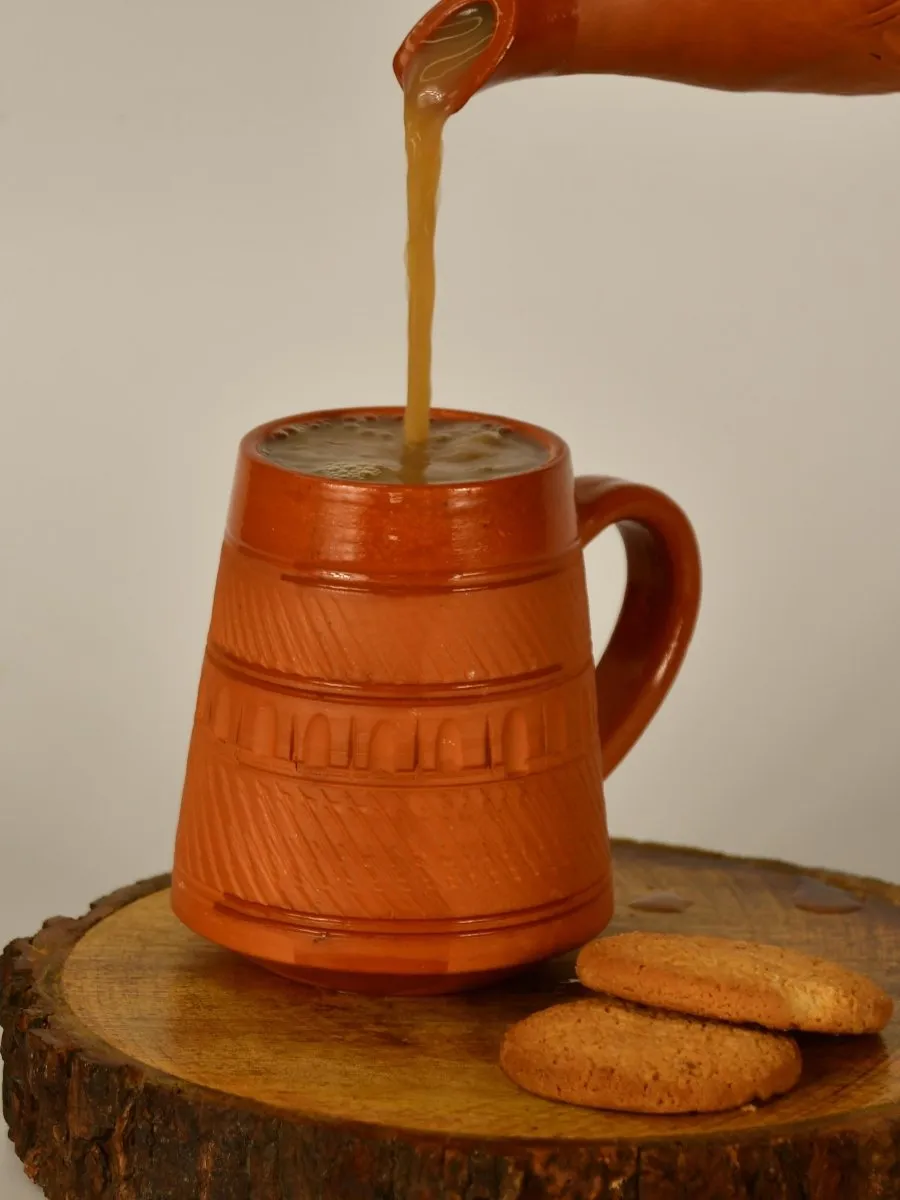 Terracotta Plain Coffee Mug Curved