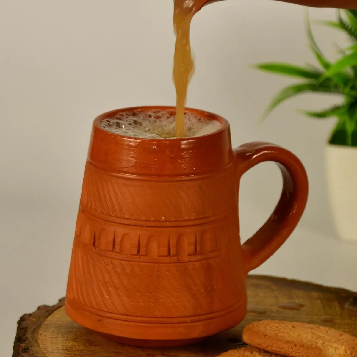 Terracotta Plain Coffee Mug Curved