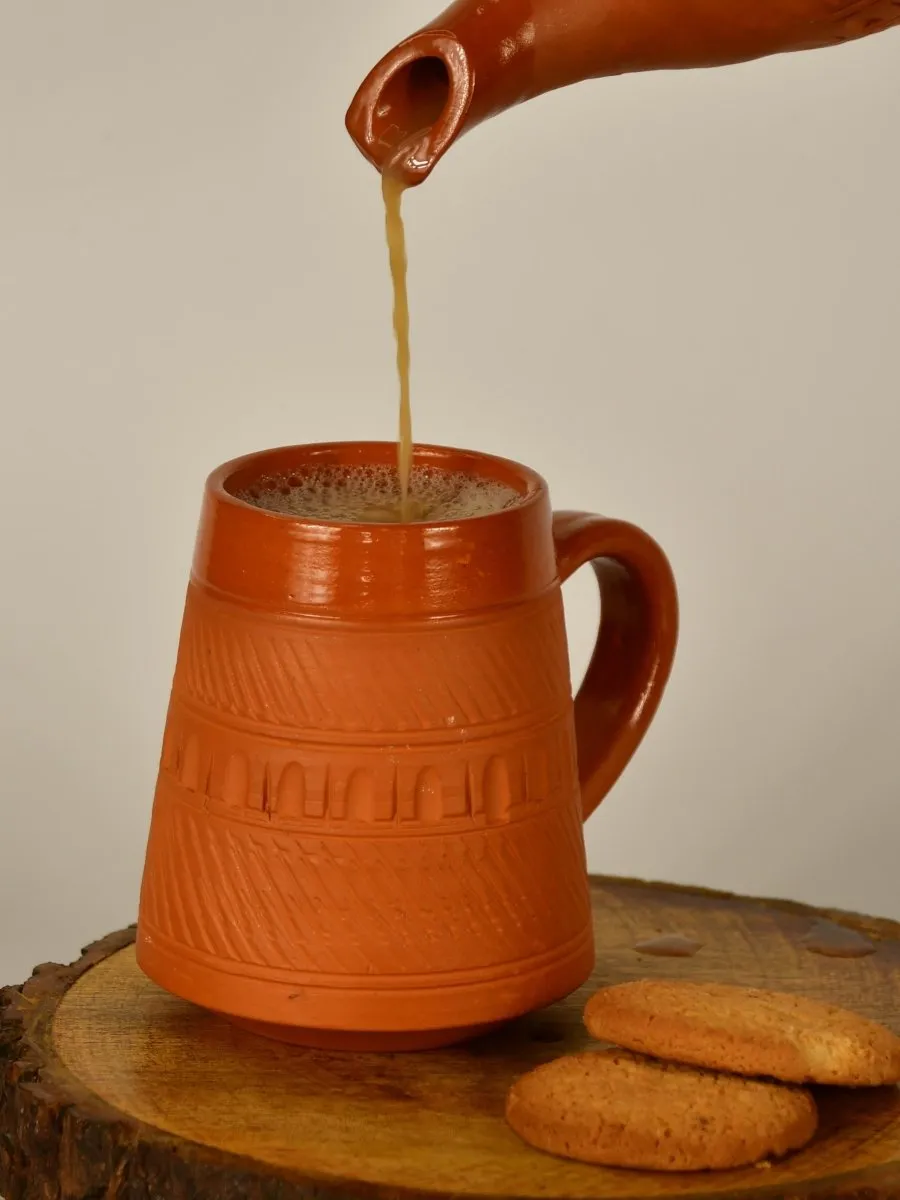 Terracotta Plain Coffee Mug Curved