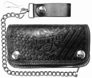 The OLD TIME Embossed Wallet - Black