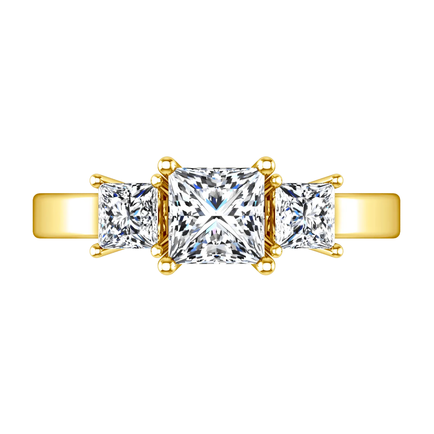 Three Stone Diamond Engagement Ring Alana 14K Yellow Gold